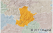 Political 3D Map of Kronach, lighten, semi-desaturated