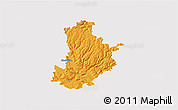 Political 3D Map of Kronach, single color outside