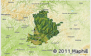 Satellite 3D Map of Kronach, physical outside