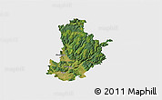 Satellite 3D Map of Kronach, single color outside