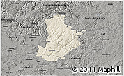 Shaded Relief 3D Map of Kronach, darken, semi-desaturated