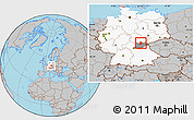 Gray Location Map of Kronach, highlighted country, highlighted parent region