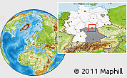Physical Location Map of Kronach, highlighted country, highlighted grandparent region