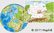 Physical Location Map of Kronach, highlighted country, highlighted parent region