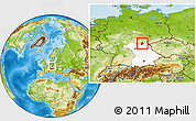 Physical Location Map of Kronach, highlighted grandparent region