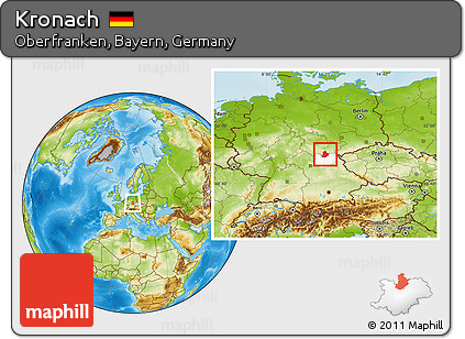 Physical Location Map of Kronach, highlighted parent region