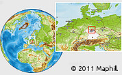 Physical Location Map of Kronach, highlighted parent region, highlighted grandparent region, within the entire country