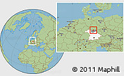 Savanna Style Location Map of Kronach, highlighted parent region, highlighted grandparent region, within the entire country