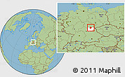 Savanna Style Location Map of Kronach, highlighted parent region