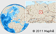 Shaded Relief Location Map of Kronach, highlighted parent region