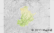 Physical Map of Kronach, lighten, desaturated