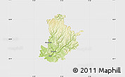 Physical Map of Kronach, single color outside