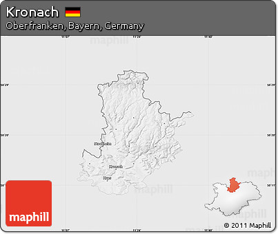 Silver Style Map of Kronach, single color outside