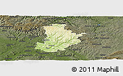 Physical Panoramic Map of Kronach, darken