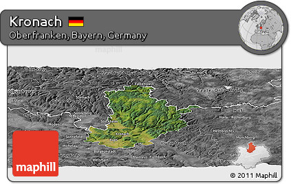 Satellite Panoramic Map of Kronach, desaturated