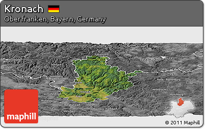 Satellite Panoramic Map of Kronach, desaturated