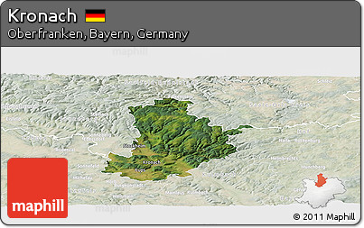 Satellite Panoramic Map of Kronach, lighten
