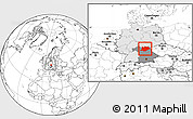 Blank Location Map of Oberfranken, highlighted country, highlighted parent region, within the entire country