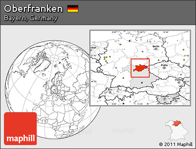 Blank Location Map of Oberfranken, highlighted parent region