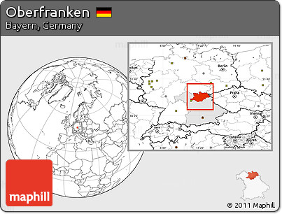 Blank Location Map of Oberfranken, highlighted parent region