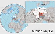 Gray Location Map of Oberfranken, highlighted country, highlighted parent region, within the entire country