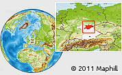 Physical Location Map of Oberfranken, highlighted parent region