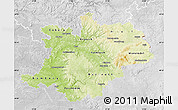 Physical Map of Oberfranken, lighten, desaturated