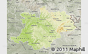 Physical Map of Oberfranken, semi-desaturated