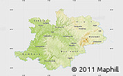 Physical Map of Oberfranken, single color outside