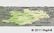 Physical Panoramic Map of Oberfranken, darken, semi-desaturated