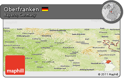 Physical Panoramic Map of Oberfranken