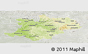 Physical Panoramic Map of Oberfranken, lighten, semi-desaturated