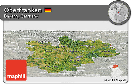 Satellite Panoramic Map of Oberfranken, lighten, semi-desaturated