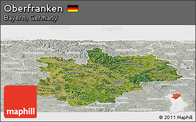 Satellite Panoramic Map of Oberfranken, lighten, semi-desaturated