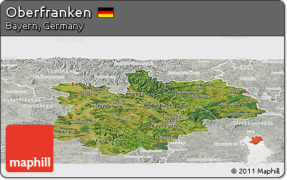 Satellite Panoramic Map of Oberfranken, lighten, semi-desaturated