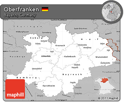 Gray Simple Map of Oberfranken