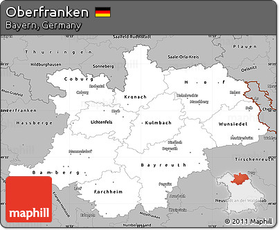 Gray Simple Map of Oberfranken