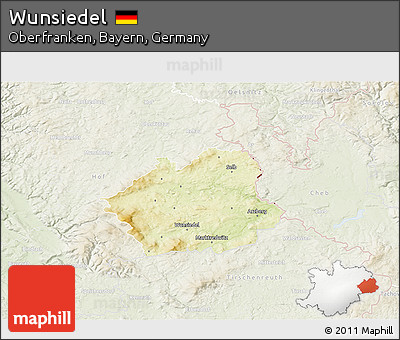 Physical 3D Map of Wunsiedel, lighten