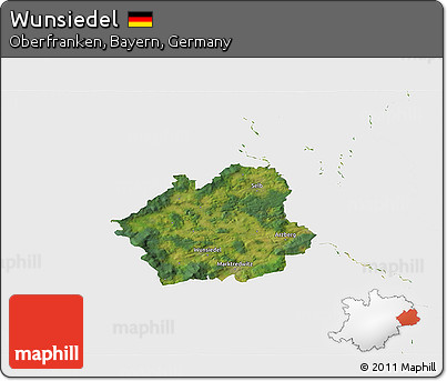 Satellite 3D Map of Wunsiedel, single color outside