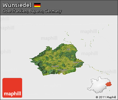 Satellite 3D Map of Wunsiedel, single color outside