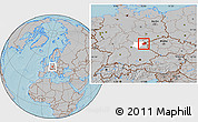 Gray Location Map of Wunsiedel, highlighted parent region, hill shading