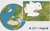 Satellite Location Map of Wunsiedel, highlighted country, highlighted parent region