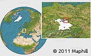 Satellite Location Map of Wunsiedel, highlighted parent region, highlighted grandparent region