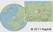 Savanna Style Location Map of Wunsiedel, highlighted parent region, hill shading