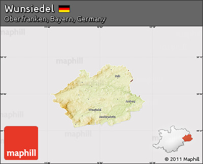 Physical Map of Wunsiedel, cropped outside
