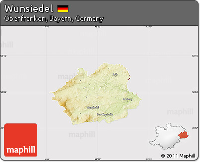 Physical Map of Wunsiedel, cropped outside