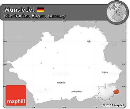 Gray Simple Map of Wunsiedel, single color outside