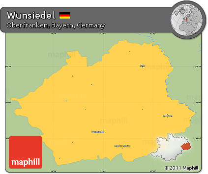Savanna Style Simple Map of Wunsiedel, single color outside