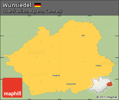 Savanna Style Simple Map of Wunsiedel, single color outside