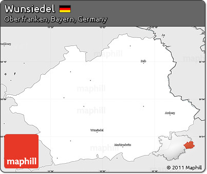 Silver Style Simple Map of Wunsiedel